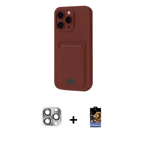 ieg™ iPhone 16 Pro Max Kılıf Vadi Çizgi Prime - Siyah Buffer Hayalet Cam Ekran Koruyucu + Pers Alüminyum Kamera Lens - GI