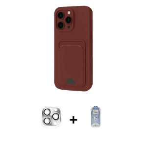 ieg™ iPhone 16 Pro Max Kılıf Vadi Çizgi Prime - Siyah Joko Magic 5D Cam + Pers Alüminyum Kamera Lens - GS