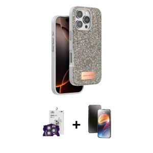 ieg™ iPhone 16 Pro Max Kılıf Vadi Klasik Serisi - Siyah 3D Antistatik Mat Seramik Nano Ekran Koruyucu + Bilvis Titan Kamera Lens - GS
