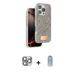 ieg™ iPhone 16 Pro Max Kılıf Vadi Klasik Serisi - Siyah Joko Magic 5D Cam + Pers Alüminyum Kamera Lens - GI