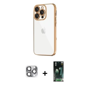 ieg™ iPhone 16 Pro Max Kılıf Vadi Minimal - Siyah 360 Mat Full Body Arka Koruyucu + Pers Alüminyum Kamera Lens - GI