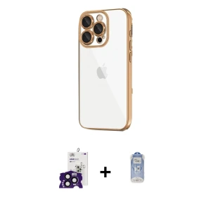 ieg™ iPhone 16 Pro Max Kılıf Vadi Minimal - Siyah Joko Magic 5D Cam + Bilvis Titan Kamera Lens - SH