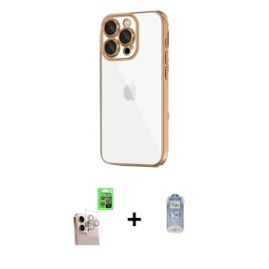 ieg™ iPhone 16 Pro Max Kılıf Vadi Minimal - Siyah Joko Magic 5D Cam + Raze Metal Kamera Lens - NLGY