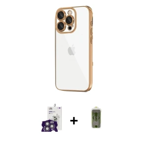 ieg™ iPhone 16 Pro Max Kılıf Vadi Minimal - Siyah Joko Magic 5D Hayalet Cam + Bilvis Titan Kamera Lens - GS