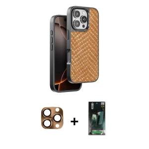 ieg™ iPhone 16 Pro Max Kılıf Vadi Özel Seri - Siyah 360 Mat Full Body Arka Koruyucu + Pers Alüminyum Kamera Lens - CLTM