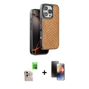 ieg™ iPhone 16 Pro Max Kılıf Vadi Özel Seri - Siyah 3D Antistatik Mat Seramik Nano Ekran Koruyucu + Raze Metal Kamera Lens - NLGY