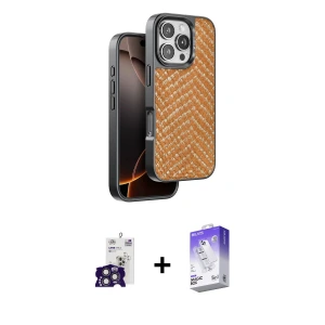 ieg™ iPhone 16 Pro Max Kılıf Vadi Özel Seri - Siyah Bilvis 5in1 3D Magic Cam Ekran Koruyucu + Bilvis Titan Kamera Lens - TMGI