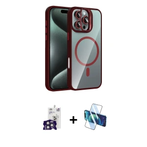 ieg™ iPhone 16 Pro Max Kılıf Yadigar Asil Koleksiyonu - Siyah 3D Antistatik Seramik Nano Ekran Koruyucu + Bilvis Titan Kamera Lens - TMGI