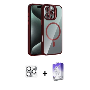ieg™ iPhone 16 Pro Max Kılıf Yadigar Asil Koleksiyonu - Siyah Bilvis 5in1 3D Magic Cam Ekran Koruyucu + Pers Alüminyum Kamera Lens - GS