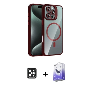 ieg™ iPhone 16 Pro Max Kılıf Yadigar Asil Koleksiyonu - Siyah Bilvis 5in1 5D Magic Hayalet Cam Ekran Koruyucu + PVD Metal Kamera Lens - SH