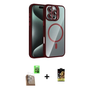 ieg™ iPhone 16 Pro Max Kılıf Yadigar Asil Koleksiyonu - Siyah Buffer Cam Ekran Koruyucu + Raze Metal Kamera Lens - CLTM