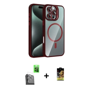 ieg™ iPhone 16 Pro Max Kılıf Yadigar Asil Koleksiyonu - Siyah Buffer Cam Ekran Koruyucu + Raze Metal Kamera Lens - SH