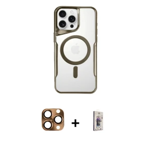 ieg™ iPhone 16 Pro Max Kılıf Yadigar Klasik Özel Seri - Siyah Bilvis 3D Cam Ekran Koruyucu + Pers Alüminyum Kamera Lens - CLTM