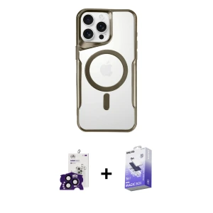 ieg™ iPhone 16 Pro Max Kılıf Yadigar Klasik Özel Seri - Siyah Bilvis 5in1 5D Magic Hayalet Cam Ekran Koruyucu + Bilvis Titan Kamera Lens - SH