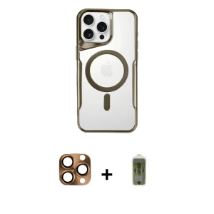 ieg™ iPhone 16 Pro Max Kılıf Yadigar Klasik Özel Seri - Siyah Joko Magic 5D Hayalet Cam + Pers Alüminyum Kamera Lens - CLTM