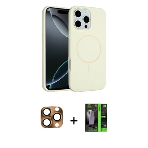 ieg™ iPhone 16 Pro Max Kılıf Yankı Form Serisi - Şeffaf 360 Full Body Arka Koruyucu + Pers Alüminyum Kamera Lens - CLTM