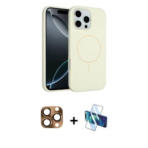 ieg™ iPhone 16 Pro Max Kılıf Yankı Form Serisi - Siyah 3D Antistatik Seramik Nano Ekran Koruyucu + Pers Alüminyum Kamera Lens - CLTM