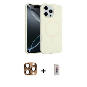 ieg™ iPhone 16 Pro Max Kılıf Yankı Form Serisi - Siyah Bilvis 3D Cam Ekran Koruyucu + Pers Alüminyum Kamera Lens - CLTM