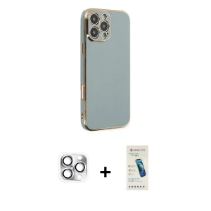 ieg™ iPhone 16 Pro Max Kılıf Yankı Serisi - Şeffaf Pasifik Cam Ekran Koruyucu + Pers Alüminyum Kamera Lens - GS