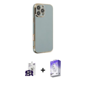 ieg™ iPhone 16 Pro Max Kılıf Yankı Serisi - Siyah Bilvis 5in1 3D Magic Cam Ekran Koruyucu + Bilvis Titan Kamera Lens - TMGI
