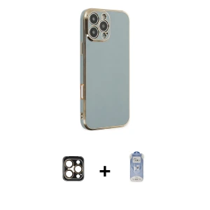 ieg™ iPhone 16 Pro Max Kılıf Yankı Serisi - Siyah Joko Magic 5D Cam + PVD Metal Kamera Lens - GD