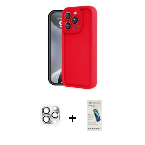 ieg™ iPhone 16 Pro Max Kılıf Yankı Yansıma Özel Seri - Şeffaf Pasifik Cam Ekran Koruyucu + Pers Alüminyum Kamera Lens - GS