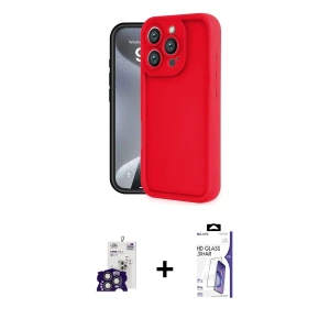 ieg™ iPhone 16 Pro Max Kılıf Yankı Yansıma Özel Seri - Siyah Bilvis 3X AR HD Cam Ekran Koruyucu + Bilvis Titan Kamera Lens - TMGI