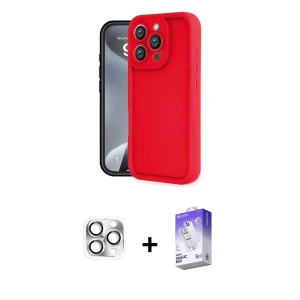 ieg™ iPhone 16 Pro Max Kılıf Yankı Yansıma Özel Seri - Siyah Bilvis 5in1 3D Magic Cam Ekran Koruyucu + Pers Alüminyum Kamera Lens - GS