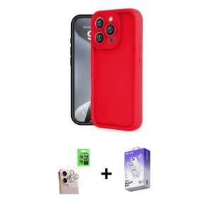 ieg™ iPhone 16 Pro Max Kılıf Yankı Yansıma Özel Seri - Siyah Bilvis 5in1 3D Magic Cam Ekran Koruyucu + Raze Metal Kamera Lens - NLGY