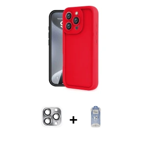 ieg™ iPhone 16 Pro Max Kılıf Yankı Yansıma Özel Seri - Siyah Joko Magic 5D Cam + Pers Alüminyum Kamera Lens - GI