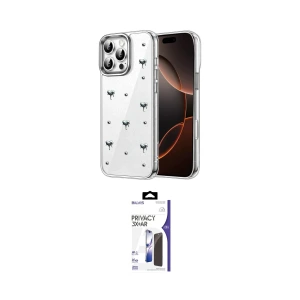 ieg™ iPhone 16 Pro Max Kılıf Yörünge Form - Siyah Bilvis 3X AR Hayalet Cam Ekran Koruyucu