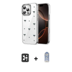 ieg™ iPhone 16 Pro Max Kılıf Yörünge Form - Siyah Joko Magic 5D Cam + PVD Metal Kamera Lens - SH