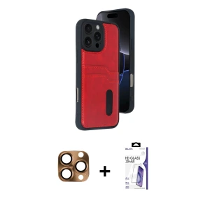 ieg™ iPhone 16 Pro Max Kılıf Yörünge Işık Serisi - Siyah Bilvis 3X AR HD Cam Ekran Koruyucu + Pers Alüminyum Kamera Lens - CLTM
