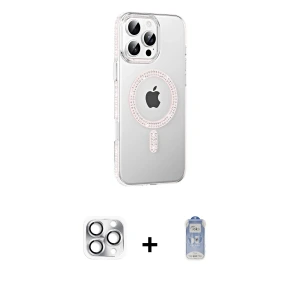 ieg™ iPhone 16 Pro Max Kılıf Yörünge Koleksiyonu - Siyah Joko Magic 5D Cam + Pers Alüminyum Kamera Lens - GS