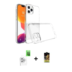 ieg™ iPhone 16 Pro Max Kılıf Zirve Doku - Siyah Buffer Cam Ekran Koruyucu + Raze Metal Kamera Lens - BZ