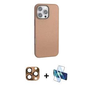 ieg™ iPhone 16 Pro Max Kılıf Zirve Modern Prime - Siyah 3D Antistatik Seramik Nano Ekran Koruyucu + Pers Alüminyum Kamera Lens - CLTM