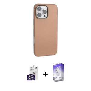 ieg™ iPhone 16 Pro Max Kılıf Zirve Modern Prime - Siyah Bilvis 5in1 3D Magic Cam Ekran Koruyucu + Bilvis Titan Kamera Lens - TMGI