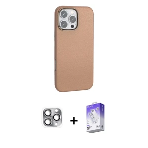 ieg™ iPhone 16 Pro Max Kılıf Zirve Modern Prime - Siyah Bilvis 5in1 3D Magic Cam Ekran Koruyucu + Pers Alüminyum Kamera Lens - GI