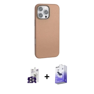 ieg™ iPhone 16 Pro Max Kılıf Zirve Modern Prime - Siyah Bilvis 5in1 5D Magic Hayalet Cam Ekran Koruyucu + Bilvis Titan Kamera Lens - TMGI