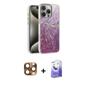 ieg™ iPhone 16 Pro Max Kılıf Zirve Modern Prime - Siyah Bilvis 5in1 5D Magic Hayalet Cam Ekran Koruyucu + Pers Alüminyum Kamera Lens - CLTM