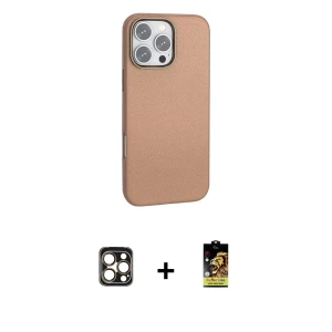 ieg™ iPhone 16 Pro Max Kılıf Zirve Modern Prime - Siyah Buffer Cam Ekran Koruyucu + PVD Metal Kamera Lens - GD