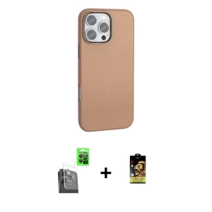 ieg™ iPhone 16 Pro Max Kılıf Zirve Modern Prime - Siyah Buffer Cam Ekran Koruyucu + Raze Metal Kamera Lens - SH