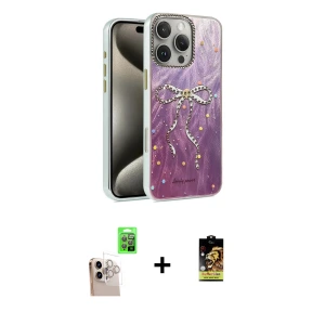 ieg™ iPhone 16 Pro Max Kılıf Zirve Modern Prime - Siyah Buffer Cam Ekran Koruyucu + Raze Metal Kamera Lens - NLGY