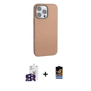 ieg™ iPhone 16 Pro Max Kılıf Zirve Modern Prime - Siyah Buffer Hayalet Cam Ekran Koruyucu + Bilvis Titan Kamera Lens - SH