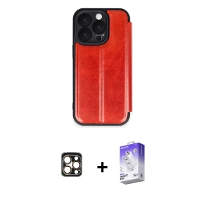 ieg™ iPhone 16 Pro Max Kılıf Zirve Yansıma Serisi - Siyah Bilvis 5in1 3D Magic Cam Ekran Koruyucu + PVD Metal Kamera Lens - GD