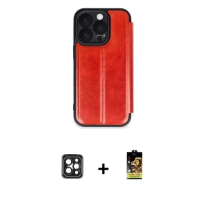ieg™ iPhone 16 Pro Max Kılıf Zirve Yansıma Serisi - Siyah Buffer Cam Ekran Koruyucu + PVD Metal Kamera Lens - SH
