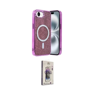 ieg™ iPhone 16E Kılıf Eksen Çizgi - Siyah Bilvis 3D Cam Ekran Koruyucu