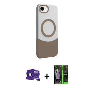 ieg™ iPhone 16E Kılıf Kozmos Form Özel Seri - Şeffaf 360 Full Body Arka Koruyucu + Bilvis Titan Kamera Lens - SH