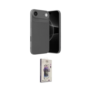 ieg™ iPhone 17 Air Kılıf Eksen Form Prime - Siyah Bilvis 3D Cam Ekran Koruyucu