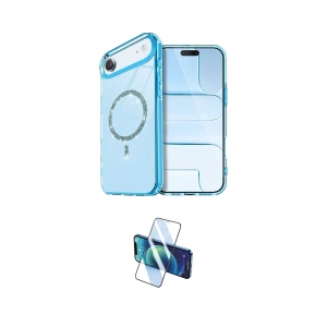 ieg™ iPhone 17 Air Kılıf Kıvılcım Form Prime - Siyah 3D Antistatik Cam Ekran Koruyucu